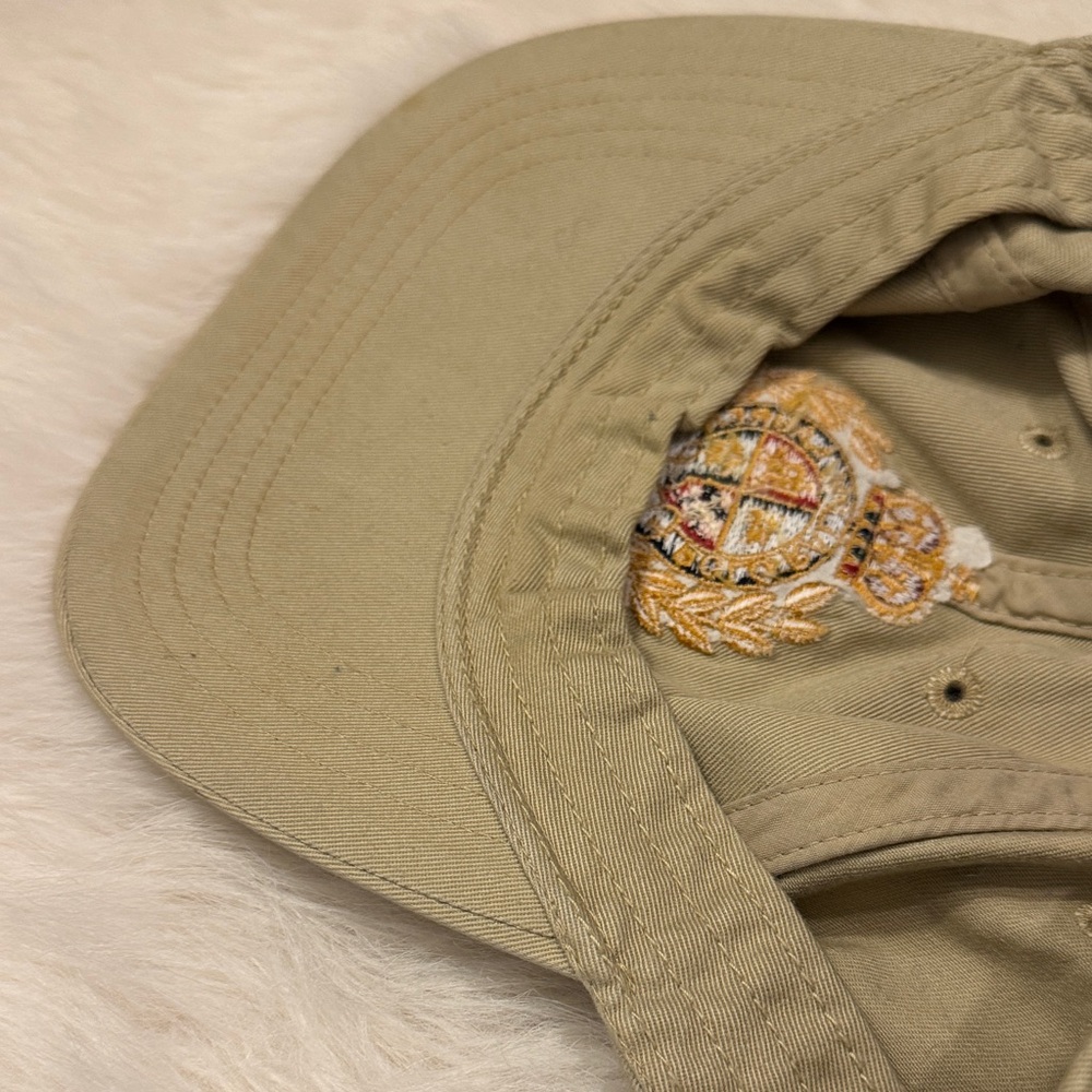 Vintage Polo by Ralph Lauren Tan Cap with Embroidered Crest Size OS pre-owned. - Picture 8 of 9